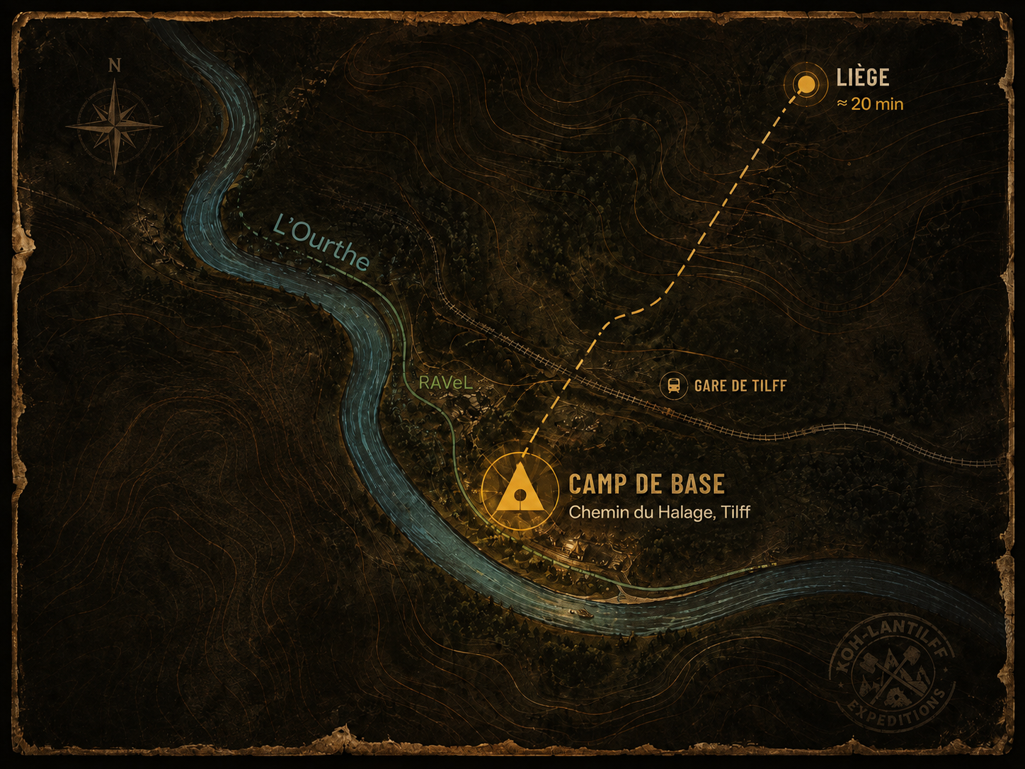Carte d'accès au camp de base à Tilff, près de Liège